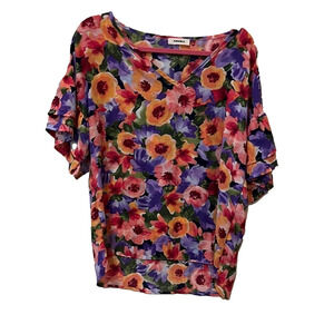 Adora floral blouse, small 🔵